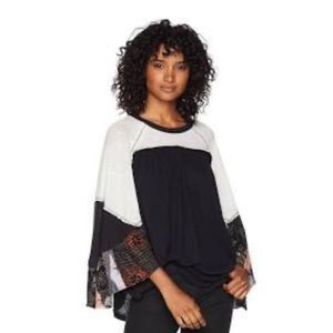 FREE PEOPLE | bell sleeve flowy top black blouse